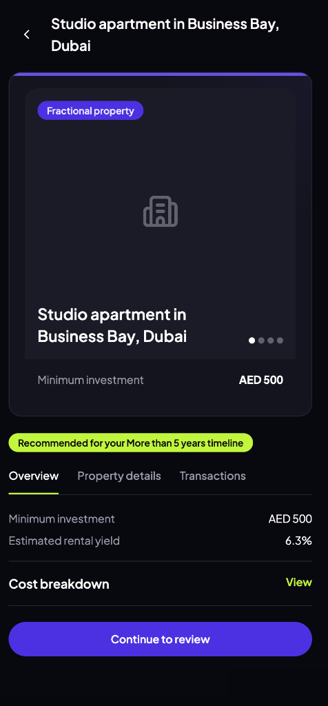 Listing with recommendation chip