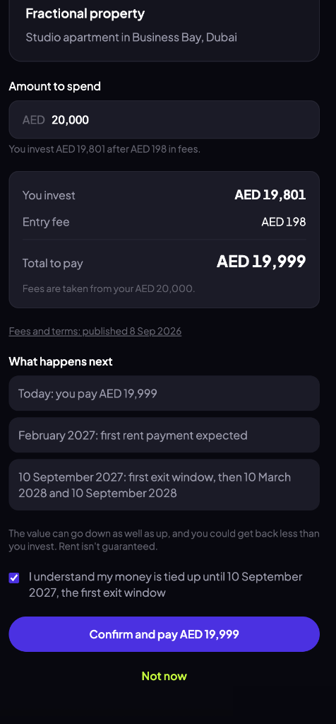 Review before pay